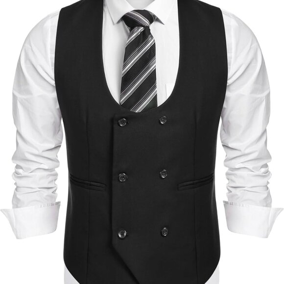 Formal Men’s Dress Vest in Black - X-Large Slim Fit, Perfect Match for Suits - Picture 1 of 6